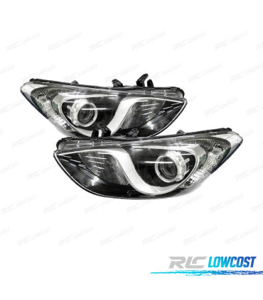 FARÓIS PARA HYUNDAI I30 12- INTERIOR CROMADO PRETO