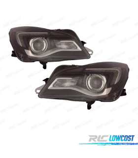 FARÓIS PARA OPEL INSIGNIA 13-16 LED FUNDO PRETO