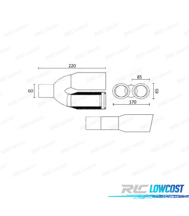 PONTEIRA DE ESCAPE EM INOX UNIVERSAL