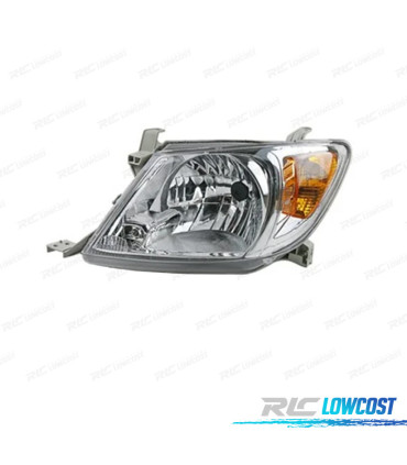 FAROL ESQ TOYOTA HILUX VIGO PICK-UP 05-11 FUNDO CROMADO