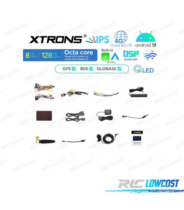 9'' QLED FULL HD OCTACORE DDR4 8GB RAM 128GB ROM SSD GPS ANDROID 12 CARPLAY DSP USB