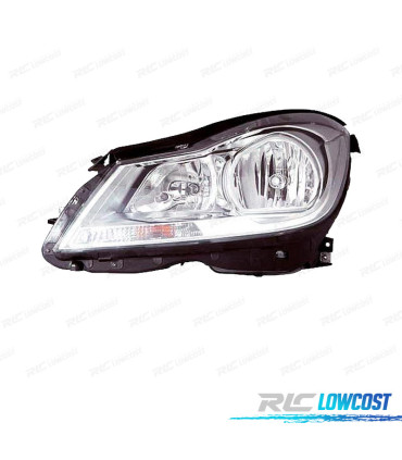 FAROL ESQ PARA MERCEDES CLASSE C W204 10-14 FUNDO CROMADO