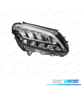 FAROL ESQ MERCEDES CLASSE C W205 18-21 LUZ DIURNA LED FUNDO PRETO