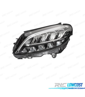 FAROL ESQ MERCEDES CLASSE C W205 18-21 LUZ DIURNA LED FUNDO PRETO
