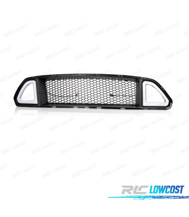 GRELHA SUPERIOR FRONTAL COM LUZ LED DRL BRANCA FORD MUSTANG 15-17
