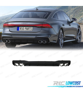 DIFUSOR AUDI A7 S LINE 19- LOOK S7 + PONTEIRAS DE ESCAPE CROMADO