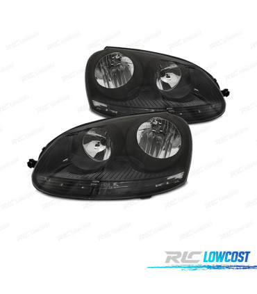 FARÓIS OPTICAS PARA VOLKSWAGEN VW GOLF V 03-08 FUNDO PRETO