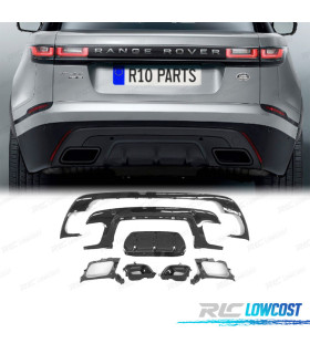 DIFUSOR RANGE ROVER VELAR 17- LOOK R DYNAMIC PRETO BRILHANTE + PONTEIRAS ESCAPE