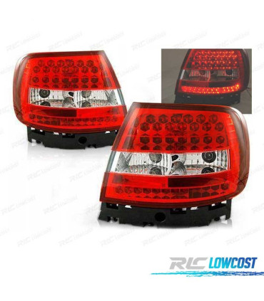 FAROLINS TRASEIROS LED PARA AUDI A4 94-00 VERMELHO BRANCO