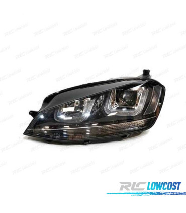 FAROL ESQ XÉNON VOLKSWAGEN VW GOLF 7 12-17 DRL PRETO
