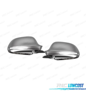 CAPAS DE ESPELHOS RETROVISORES PARA AUDI A6 C6 / 4F 09-10 ALUMINIO CROMO