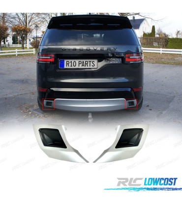 EMBELEZADORES DE ESCAPE PARA-CHOQUES TRASEIRO LAND ROVER DISCOVERY V 17- LOOK DYNAMIC HSE PRATA MATE PRETO