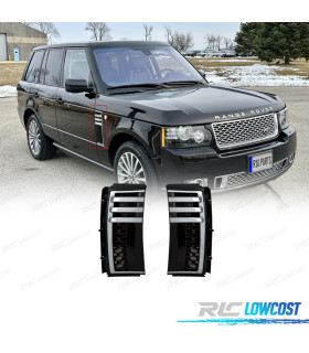 ENTRADAS DE AR LATERAIS RANGE ROVER VOGUE 05-12 LOOK AUTOBIOGRAPHY PRETO BRILHANTE CROMADO