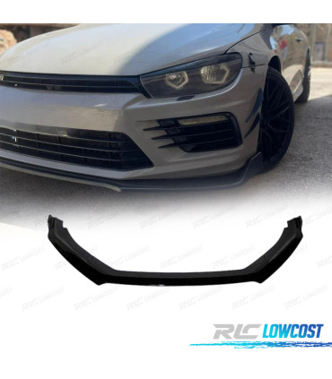 SPOILER LIP FRONTAL VW SCIROCCO 15- LOOK R PRETO BRILHANTE