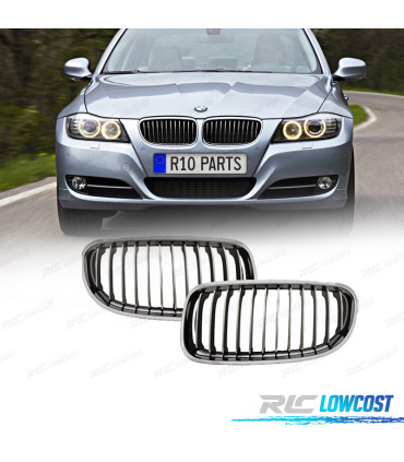 GRELHAS FRONTAIS BMW E90 08-12 PRETO CROMADO