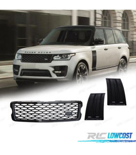 KIT GRELHA + ENTRADAS DE AR LATERAIS RANGE ROVER VOGUE 13-17 LOOK SVO PRETO BRILHANTE