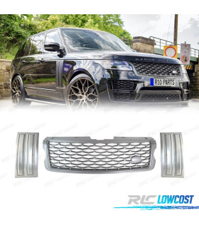 KIT GRELHA + ENTRADAS DE AR LATERAIS RANGE ROVER VOGUE 13-17 LOOK SVO PRATA