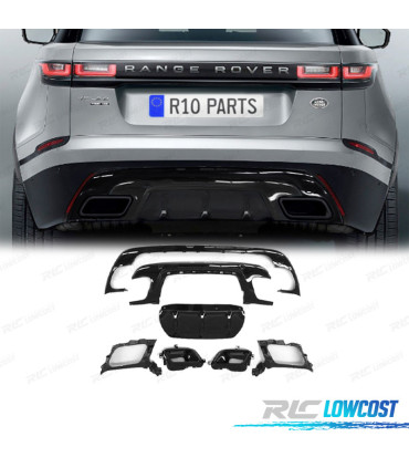 KIT GRELHA + DIFUSOR RANGE ROVER VELAR 17- LOOK R DYNAMIC PRETO BRILHANTE