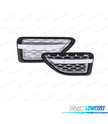 ENTRADAS DE AR LATERAIS RANGE ROVER SPORT 10-13 LOOK AUTOBIOGRAPHY PRETO BRILHANTE PRATA