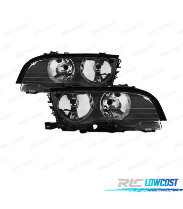 FARÓIS BMW E46 COUPÉ CABRIO FUNDO PRETO