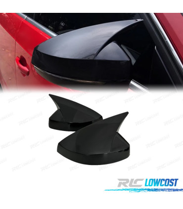 CAPAS DE ESPELHOS RETROVISORES AUDI A3 17-20 LOOK RS3 PRETO BRILHANTE
