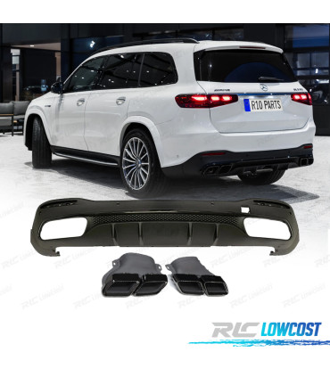 DIFUSOR TRASEIRO MERCEDES X167 20-24 + PONTEIRAS DE ESCAPE