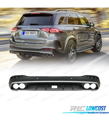 DIFUSOR TRASEIRO MERCEDES W167 20- LOOK GLE 53 PRETO CROMADO