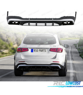 DIFUSOR MERCEDES X253 20-22 LOOK AMG GLC63 PRETO CROMADO
