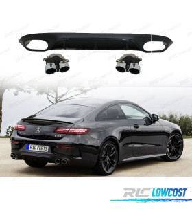 DIFUSOR TRASEIRO MERCEDES W213 16-23 LOOK AMG E53 PRETO BRILHANTE