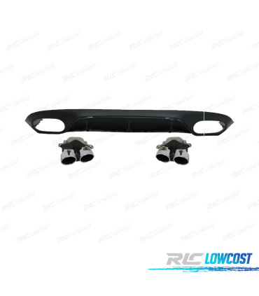 DIFUSOR TRASEIRO MERCEDES W213 16-23 LOOK AMG E53 PRETO BRILHANTE
