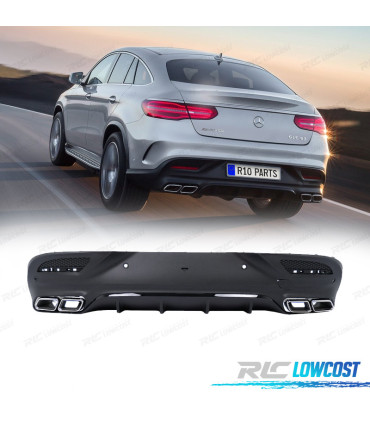 DIFUSOR MERCEDES GLE C292 COUPÉ 15- PRETO + PONTEIRAS ESCAPE