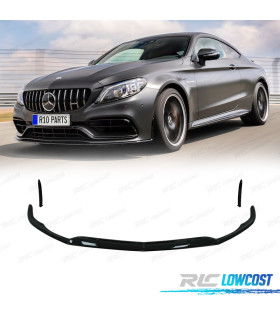 SPOILER LIP MERCEDES W205 C205 15-21 LOOK AMG C63 PRETO BRILHANTE