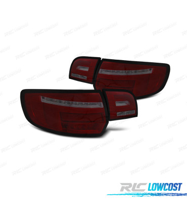 FAROLINS PARA AUDI A3 8P 03-08 VERMELHO FUMÊ