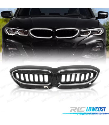 GRELHA BMW G20 G21 19-22 PRETO BRILHANTE LED