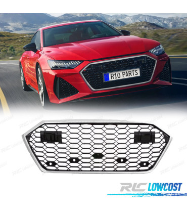 GRELHA AUDI A7 A7L 19-23 LOOK RS7 PRETO CROMADA