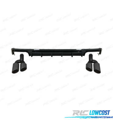 DIFUSOR TRASEIRO AUDI A6 A6 AVANT 19-24 LOOK S6 PRETO BRILHANTE