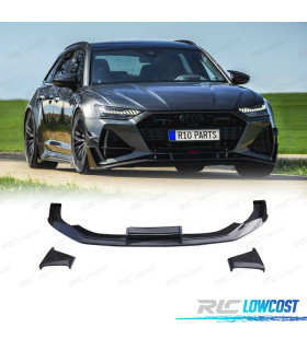 SPOILER LIP AUDI A6 19-24 LOOK RS6 ABT PRETO BRILHANTE
