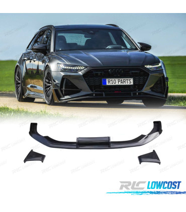 SPOILER LIP AUDI A6 19-24 LOOK RS6 ABT PRETO BRILHANTE