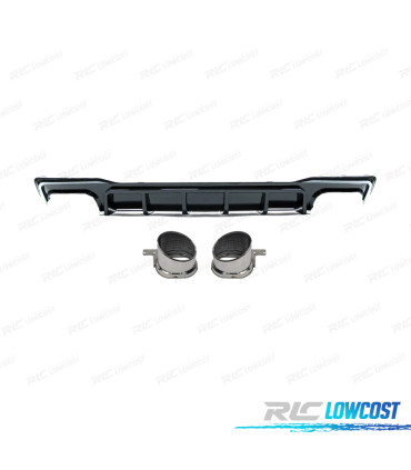 DIFUSOR AUDI A7 19-23 LOOK RS7 PRETO BRILHANTE CROMADO