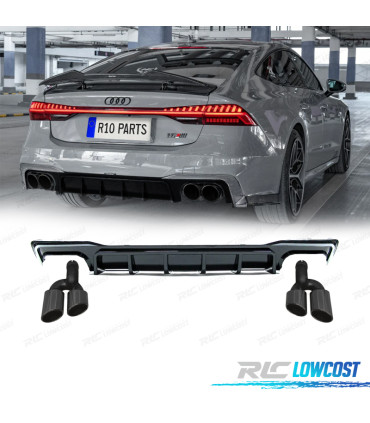 DIFUSOR AUDI A7 19-23 PRETO BRILHANTE LOOK S7