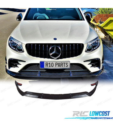 SPOILER LIP FRONTAL MERCEDES GLC X253 15-18 PRETO BRILHANTE