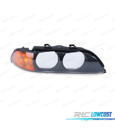 LENTE DE FAROL DIR BMW SERIE 5 E39 95-00 PRETO AMBAR