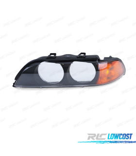 LENTE DE FAROL ESQ BMW SERIE 5 E39 95-00 PRETO AMBAR