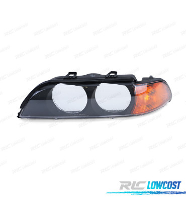 LENTE DE FAROL ESQ BMW SERIE 5 E39 95-00 PRETO AMBAR
