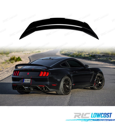 AILERON SPOILER FORD MUSTANG 15-20 LOOK GT350 R PRETO BRILHANTE