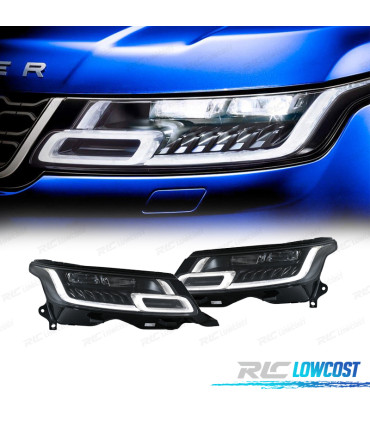 FARÓIS RANGE ROVER SPORT L494 13-17 LED DINÂMICOS LOOK 18-