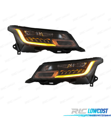FARÓIS RANGE ROVER SPORT L494 13-17 LED DINÂMICOS LOOK 18-