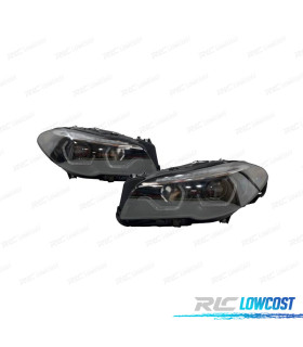 FARÓIS BMW F10 F11 14-16 XENON DRL LUZ DIURNA DINÂMICOS FUNDO PRETO