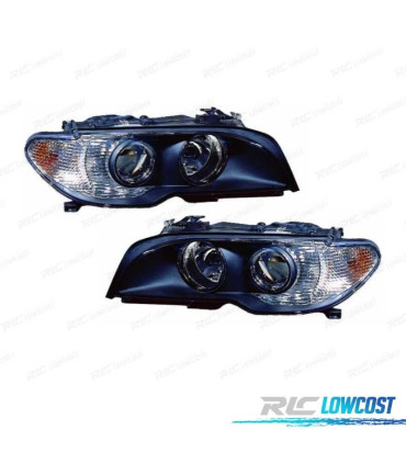 FARÓIS BMW E46 COUPÉ FUNDO NEGRO + PISCAS
