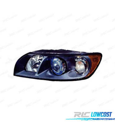 FAROL OPTICA ESQ VOLVO S40 V50 FUNDO PRETO H7 + HB3
